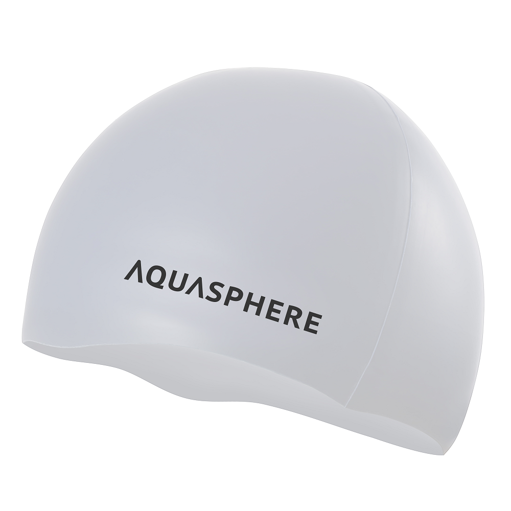 Aqua Sphere Plain Silicone Cap - White/Black