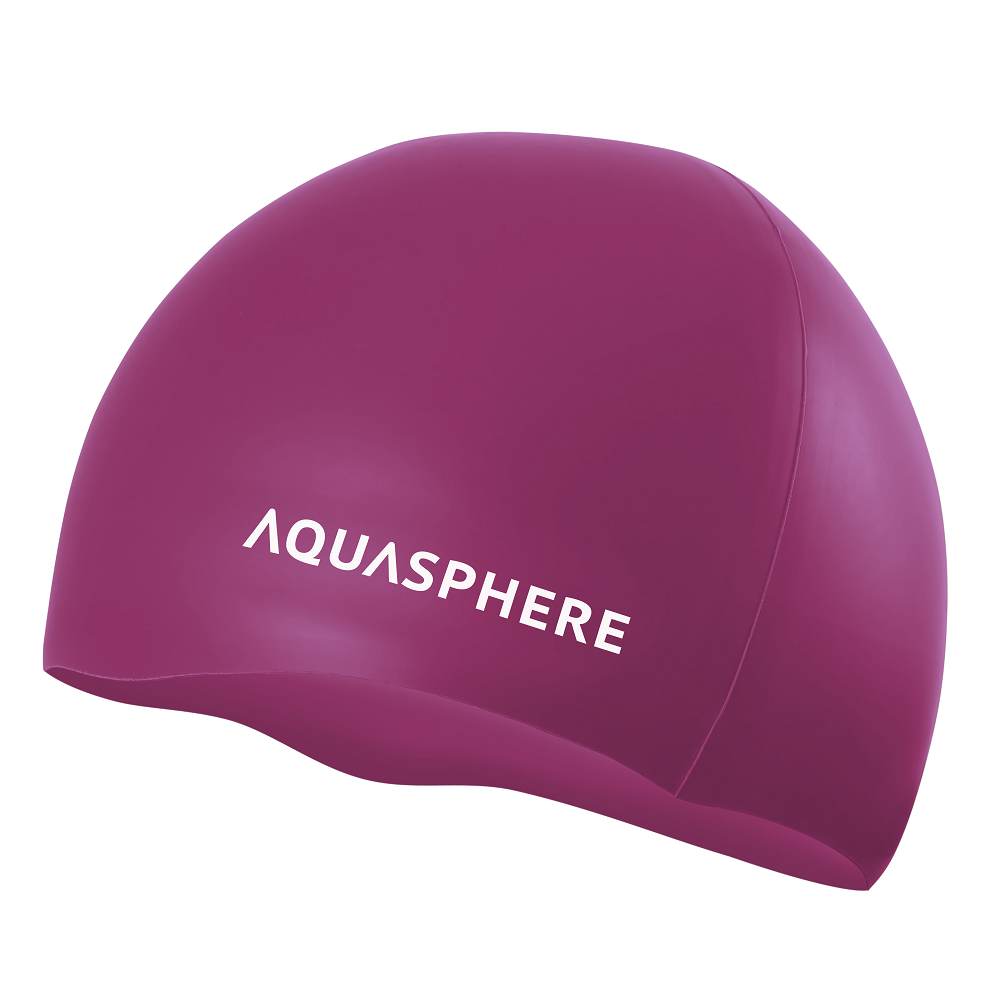 Aqua Sphere Plain Silicone Cap - Dark Pink/White