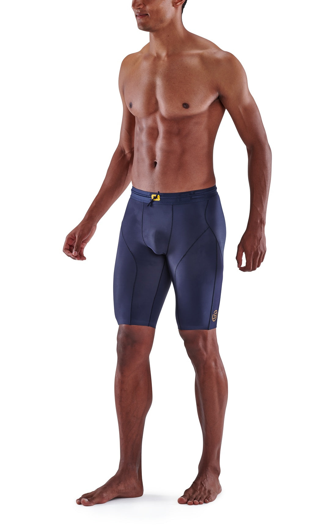 SKINS Men's Compression Half Tights 5-Series - Navy Blue
