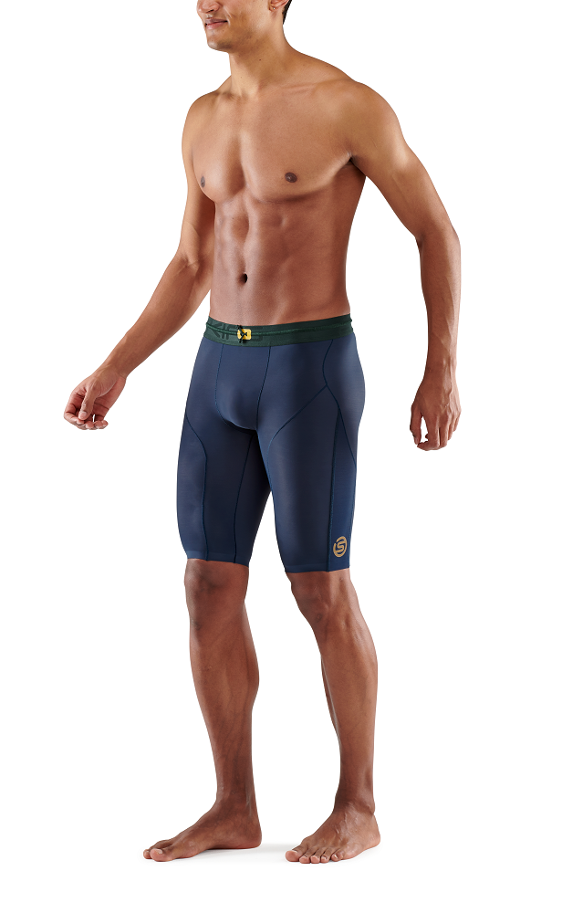 SKINS Men's Compression Half Tights 5-Series - Battleship