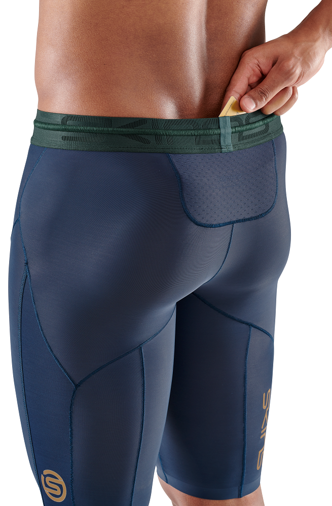 SKINS Men's Compression Half Tights 5-Series - Battleship