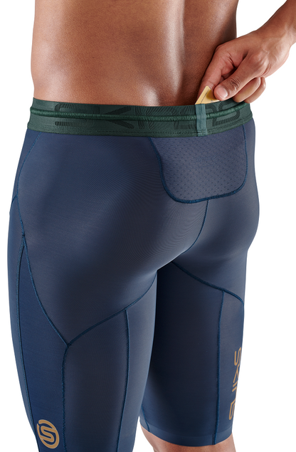 SKINS Men's Compression Half Tights 5-Series - Battleship