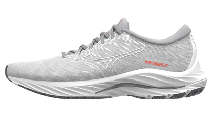 Mizuno Women's Wave Rider 26 - White/White/Living Coral