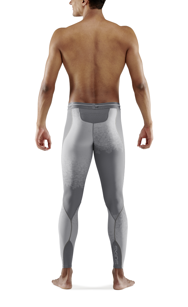 Skins Men's Compression Long Tights 3-Series - Dot Fade Lt. Grey