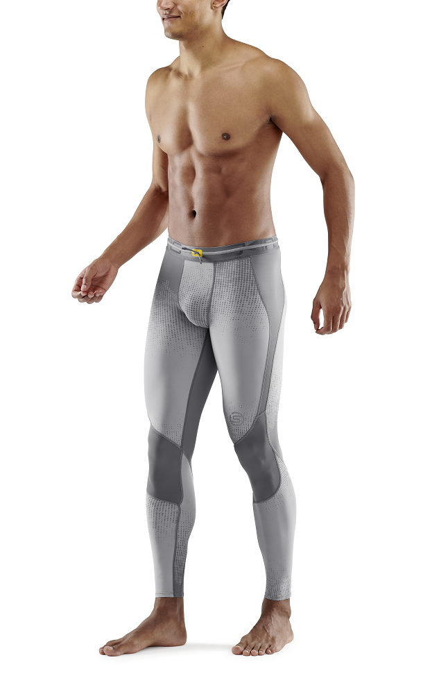 Skins Men's Compression Long Tights 3-Series - Dot Fade Lt. Grey