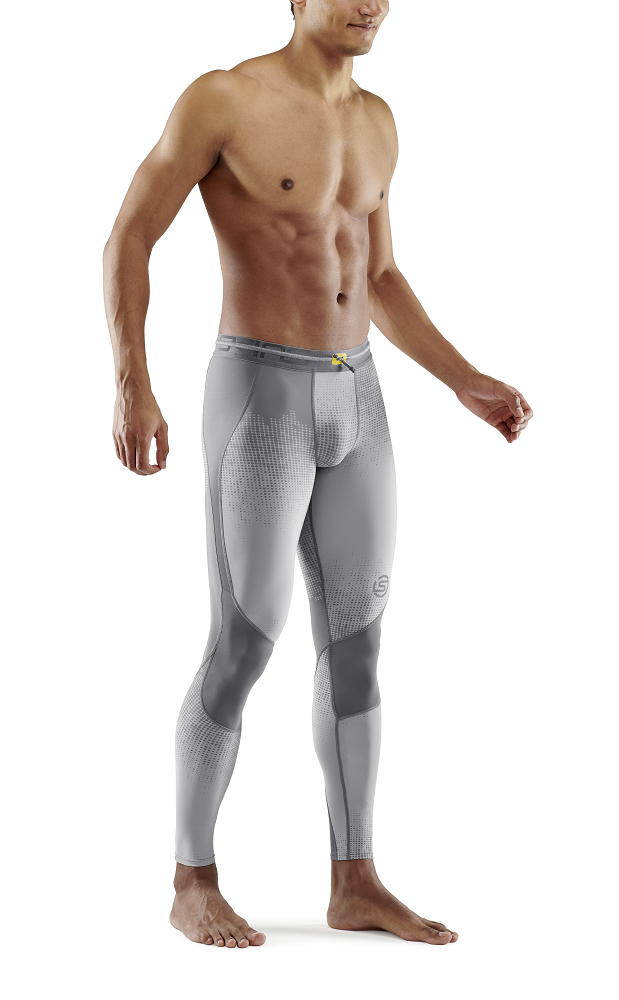 Skins Men's Compression Long Tights 3-Series - Dot Fade Lt. Grey