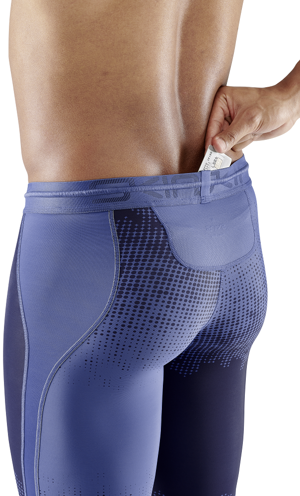 Skins Men's Compression Long Tights 3-Series - Dot Fade Blue