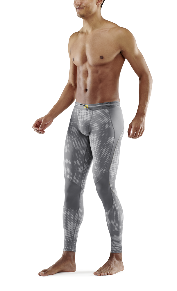 Skins Men's Compression Long Tights 3-Series - Camo Lt. Grey