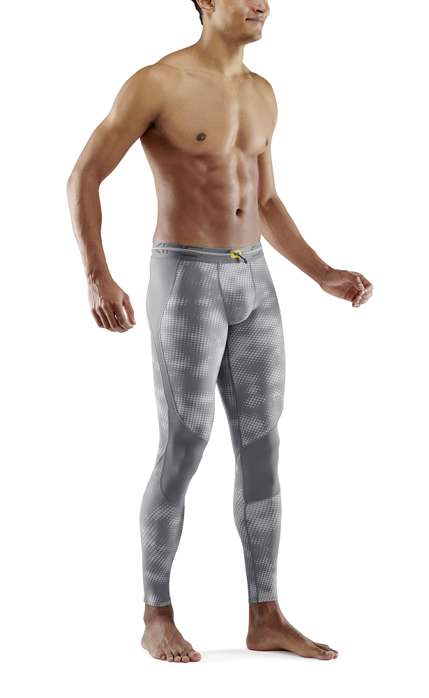 Skins Men's Compression Long Tights 3-Series - Camo Lt. Grey