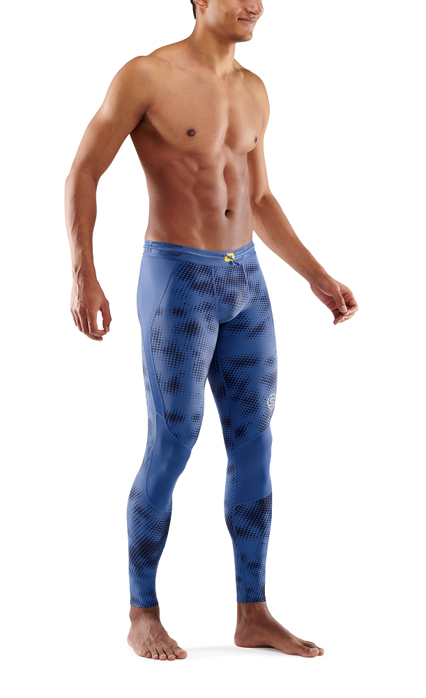 Skins Men's Compression Long Tights 3-Series - Camo Blue