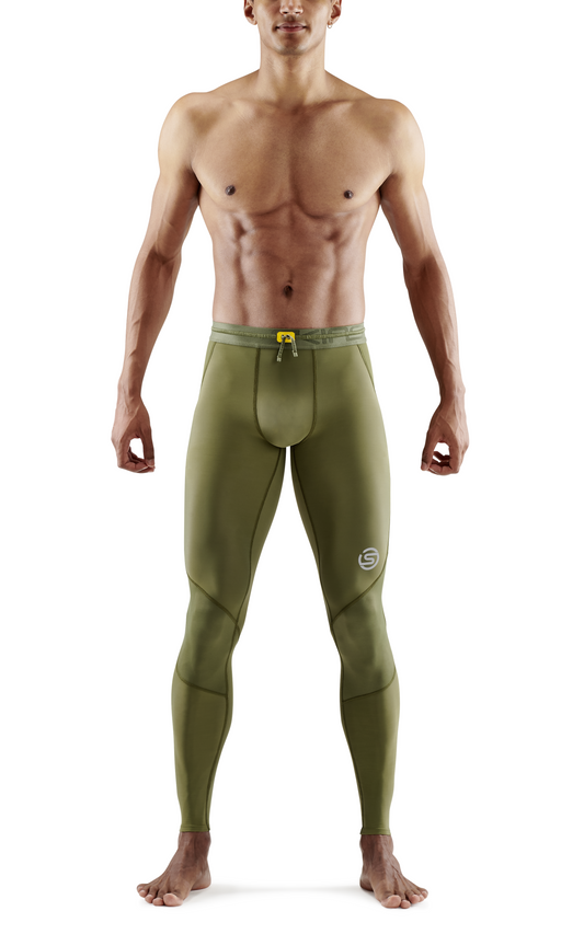 SKINS Men's Compression Long Tights 3-Series - Khaki