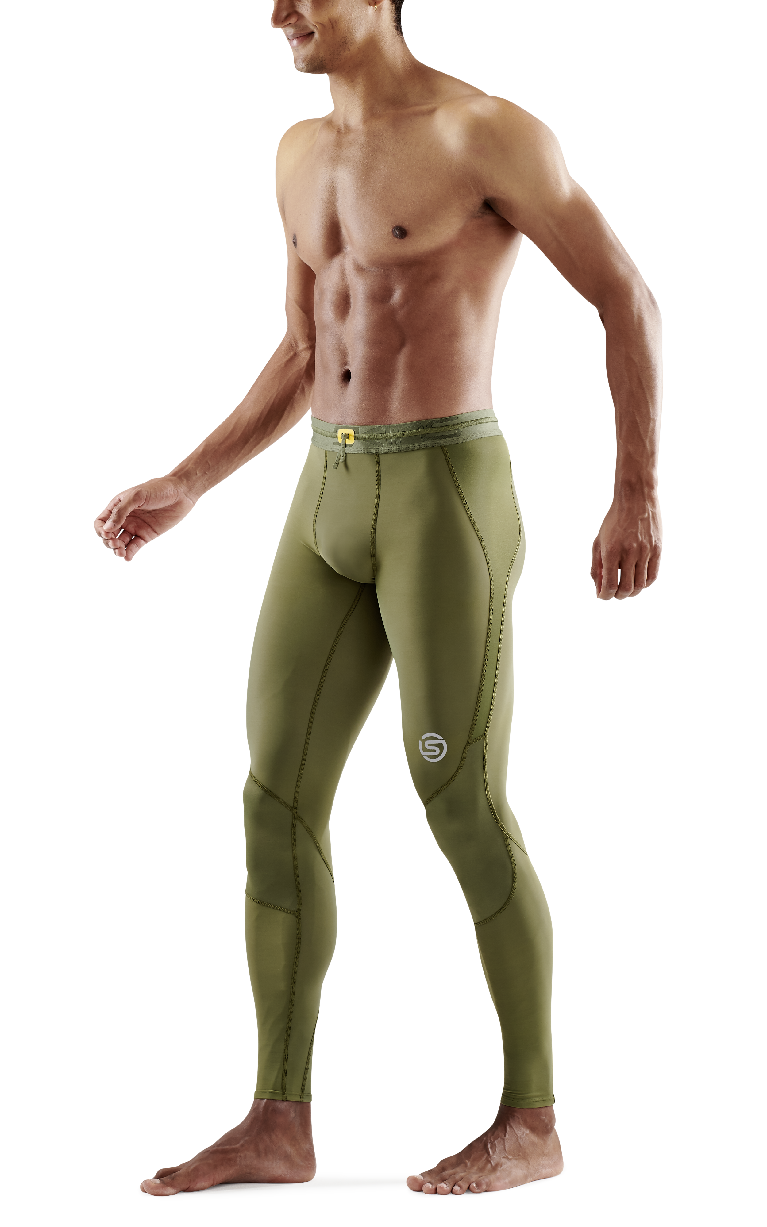 SKINS Men's Compression Long Tights 3-Series - Khaki