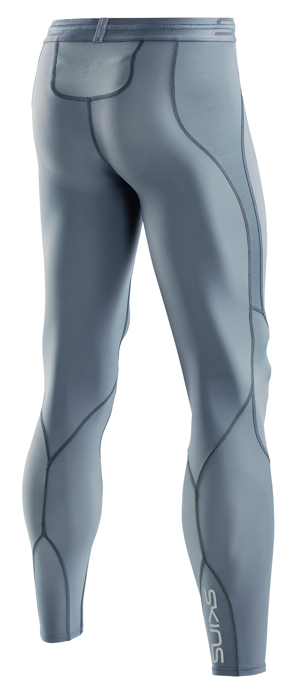 SKINS Men's Compression Long Tights 3-Series - Blue Grey