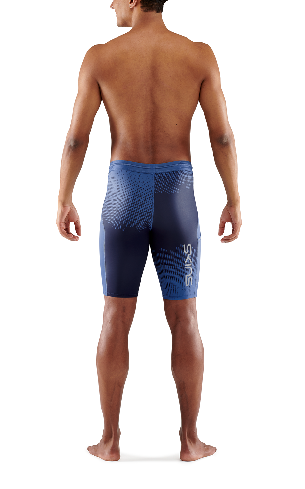 SKINS Men's Compression Half Tights 3-Series - Dot Fade Blue