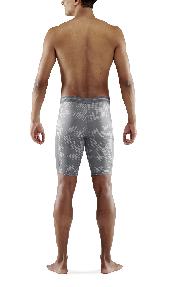 SKINS Men's Compression Half Tights 3-Series - Camo Lt. Grey