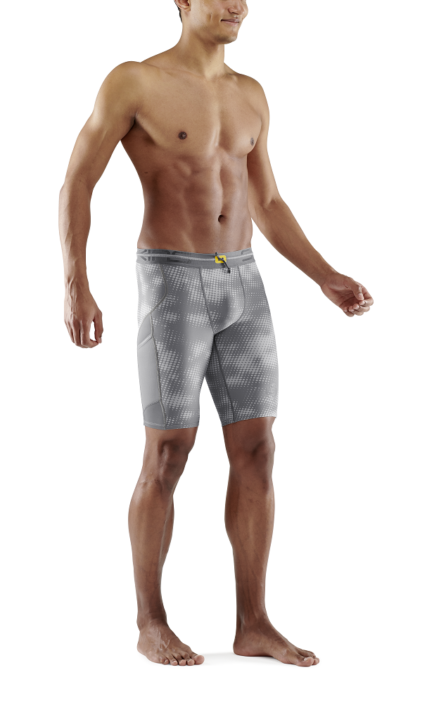 SKINS Men's Compression Half Tights 3-Series - Camo Lt. Grey