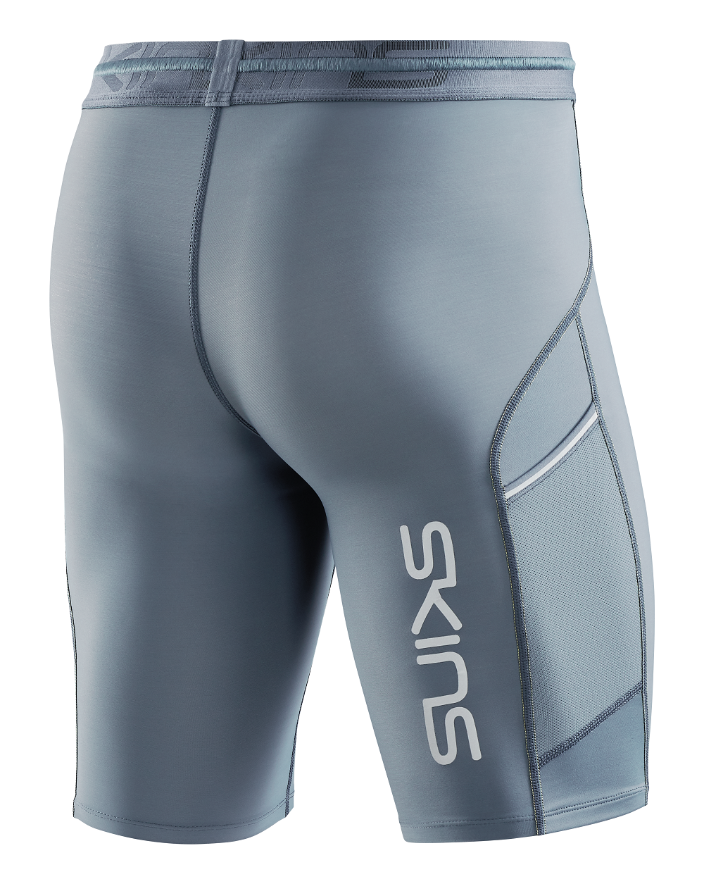 SKINS Men's Compression Half Tights 3-Series - Blue Grey