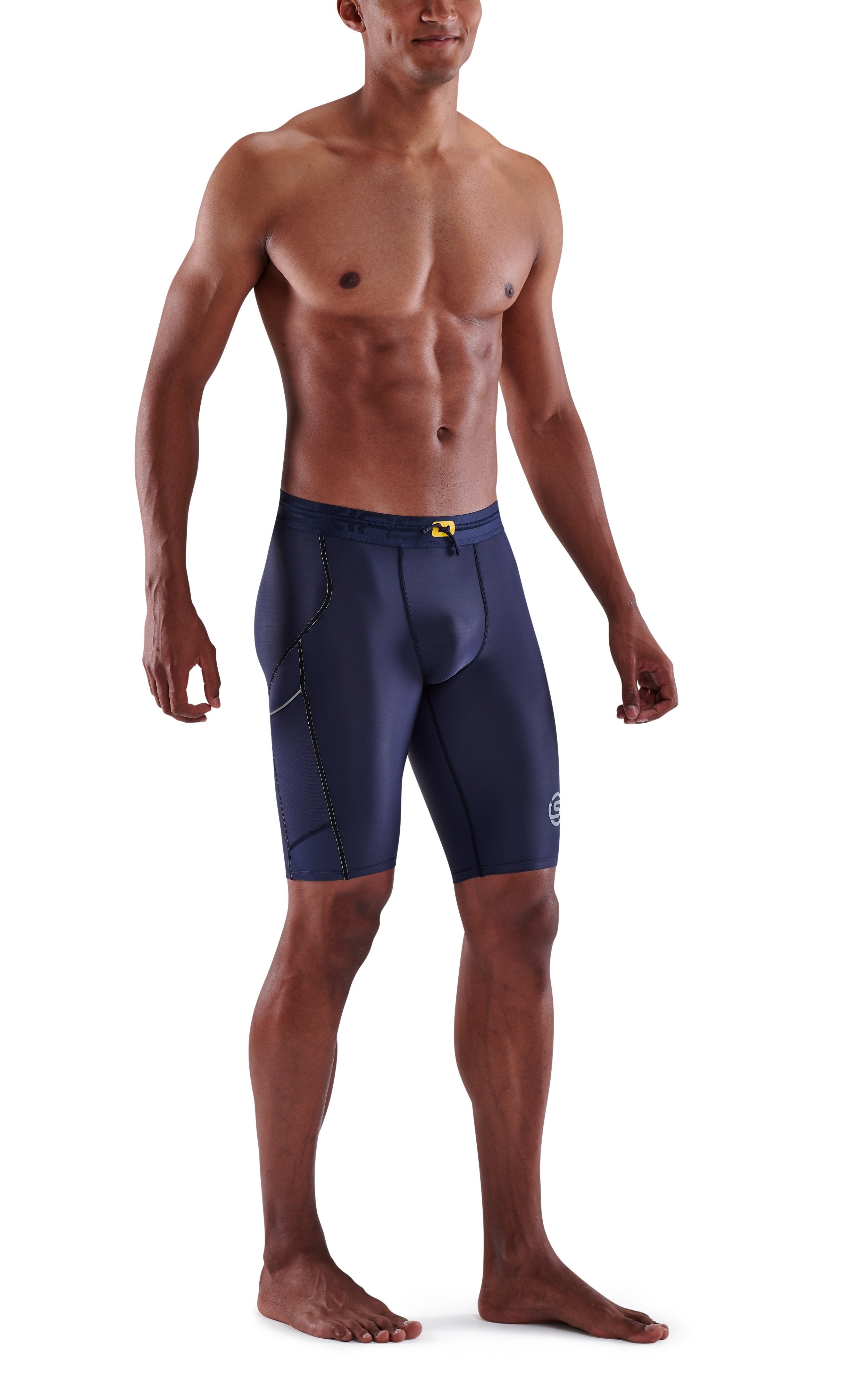 SKINS Men's Compression Half Tights 3-Series - Navy Blue