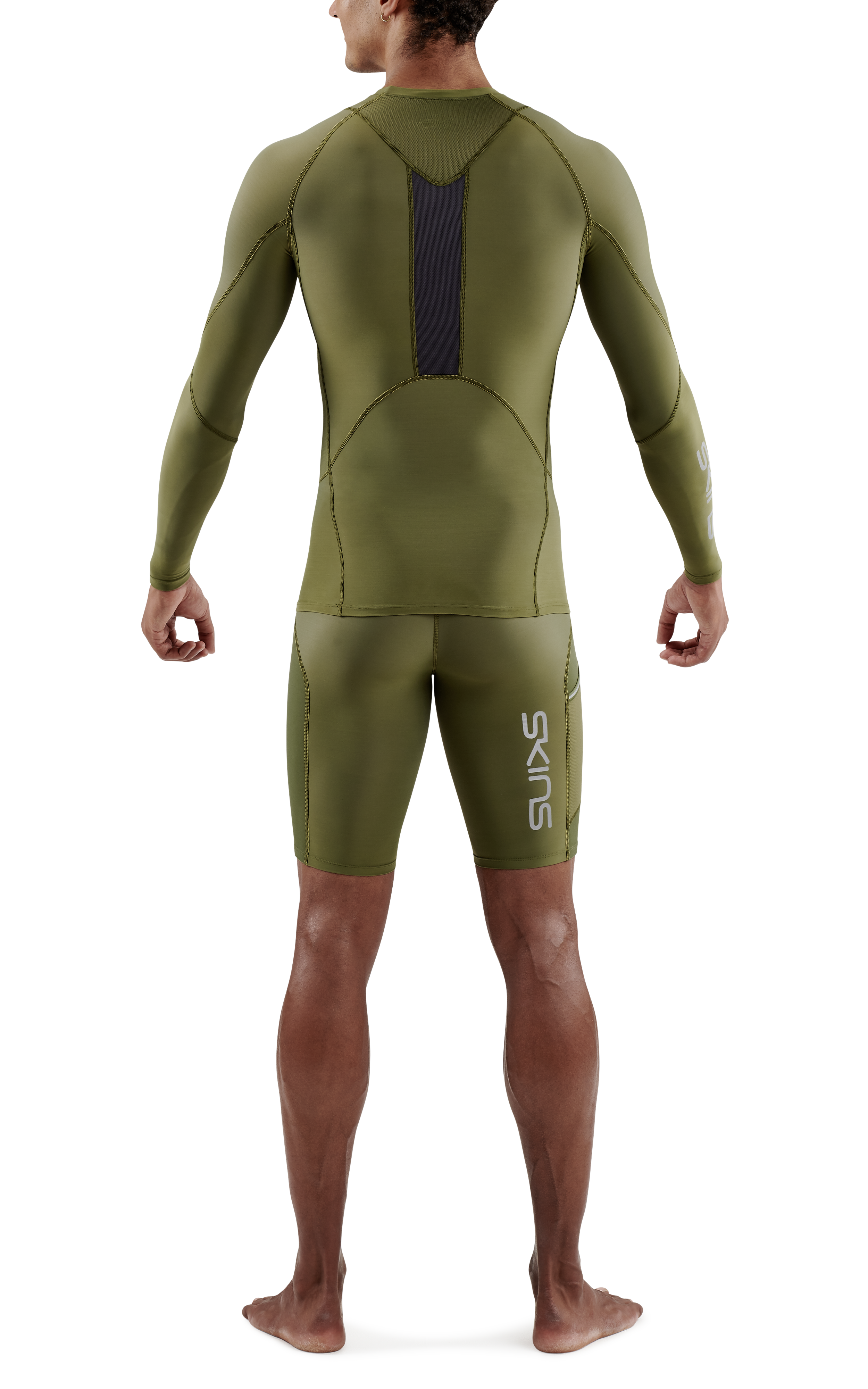 SKINS Men's Compression Long Sleeve Tops 3-Series - Khaki