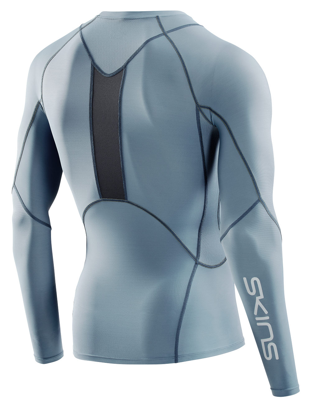 SKINS Men's Compression Long Sleeve Tops 3-Series - Blue Grey