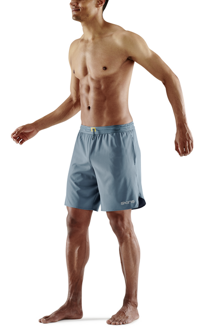 SKINS Men's Activewear X-Fit Shorts 3-Series - Blue Grey