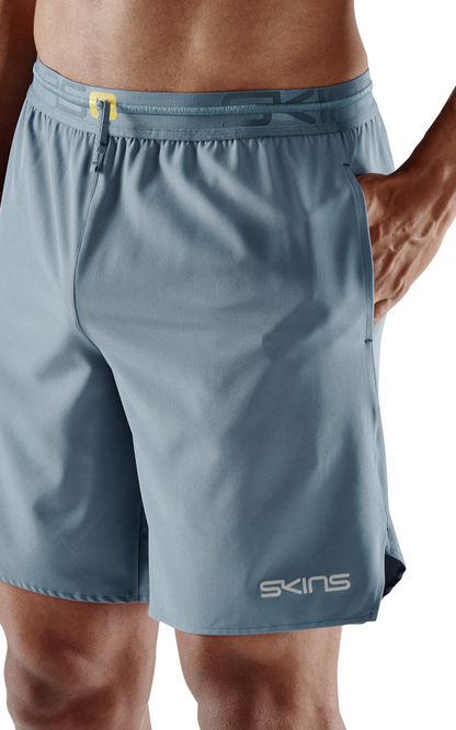 SKINS Men's Activewear X-Fit Shorts 3-Series - Blue Grey