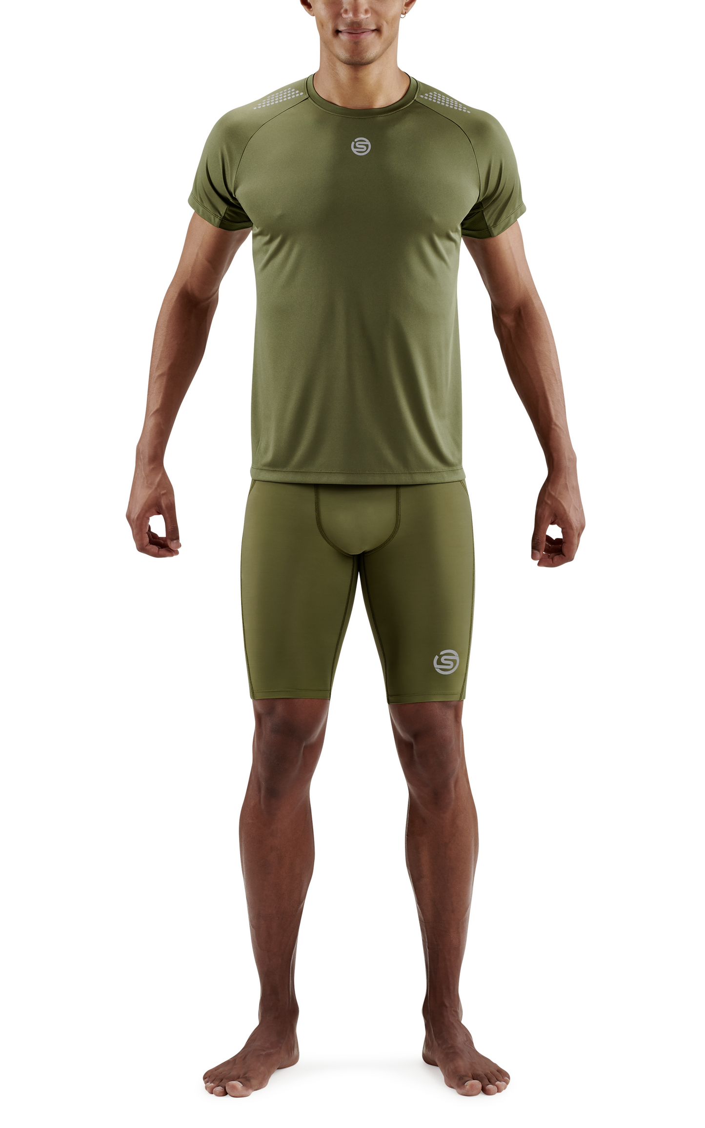 SKINS Men's Activewear Short sleeve Top 3-Series - Khaki