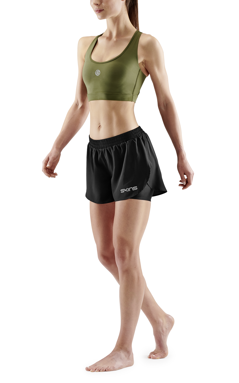 SKINS Women's Compression Superpose Half Tights 3-Series - Black