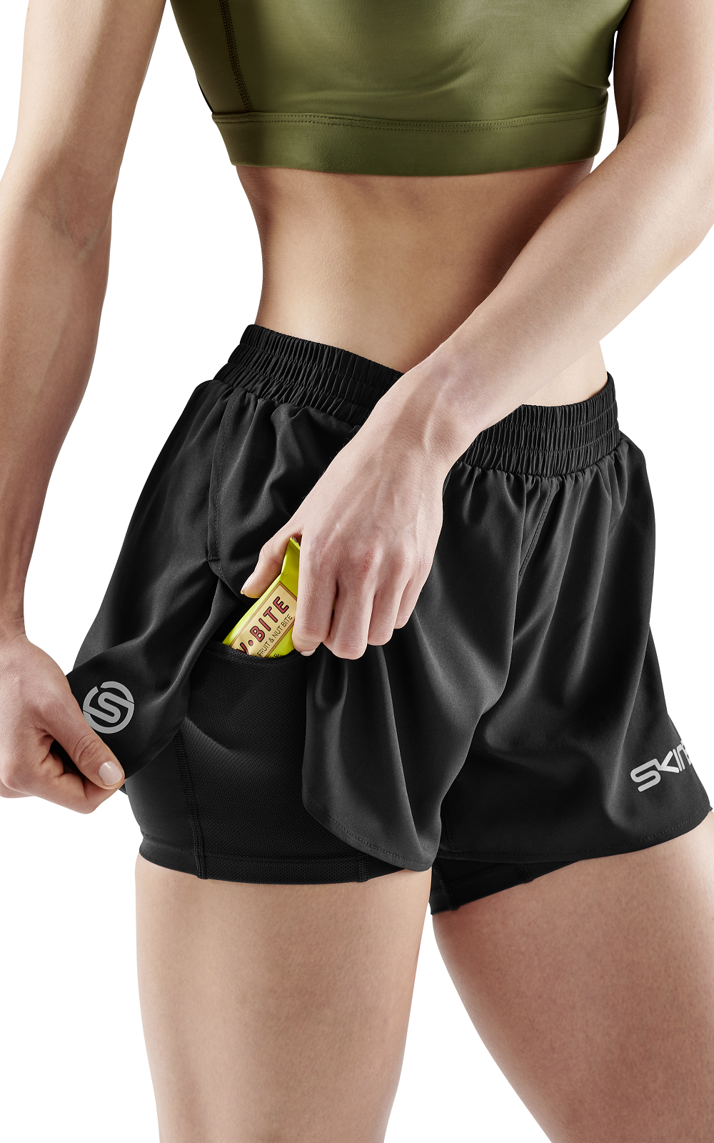 SKINS Women's Compression Superpose Half Tights 3-Series - Black