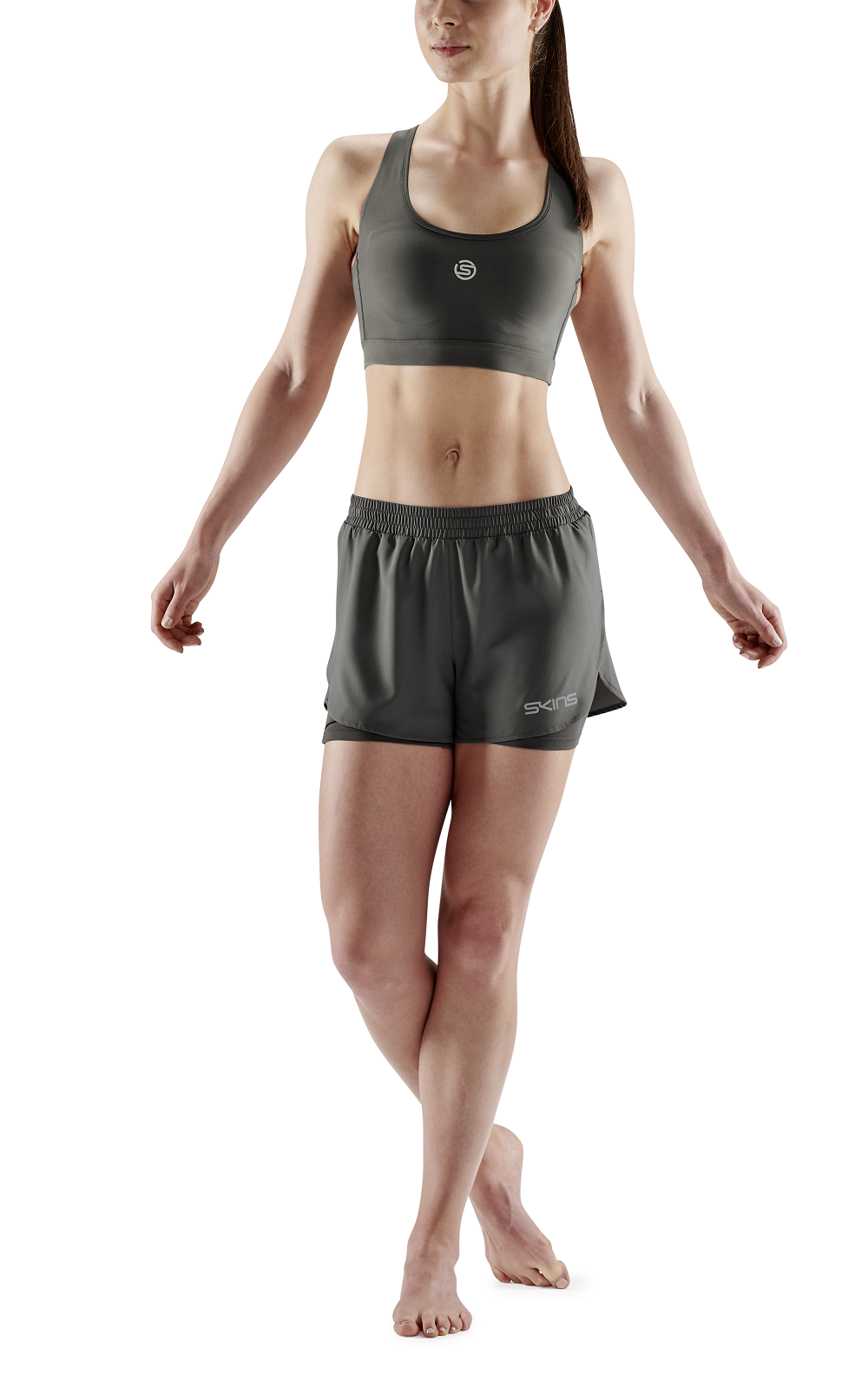 SKINS Women's Activewear X-Fit Shorts 3-Series - Charcoal