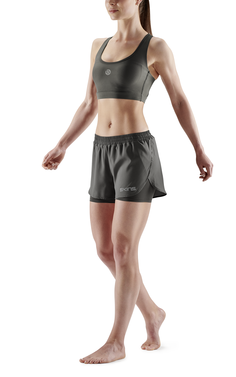 SKINS Women's Activewear X-Fit Shorts 3-Series - Charcoal