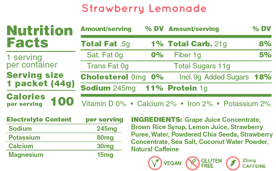 Huma Gel Plus - Strawberry Lemonade + Electrolytes + Caffeine
