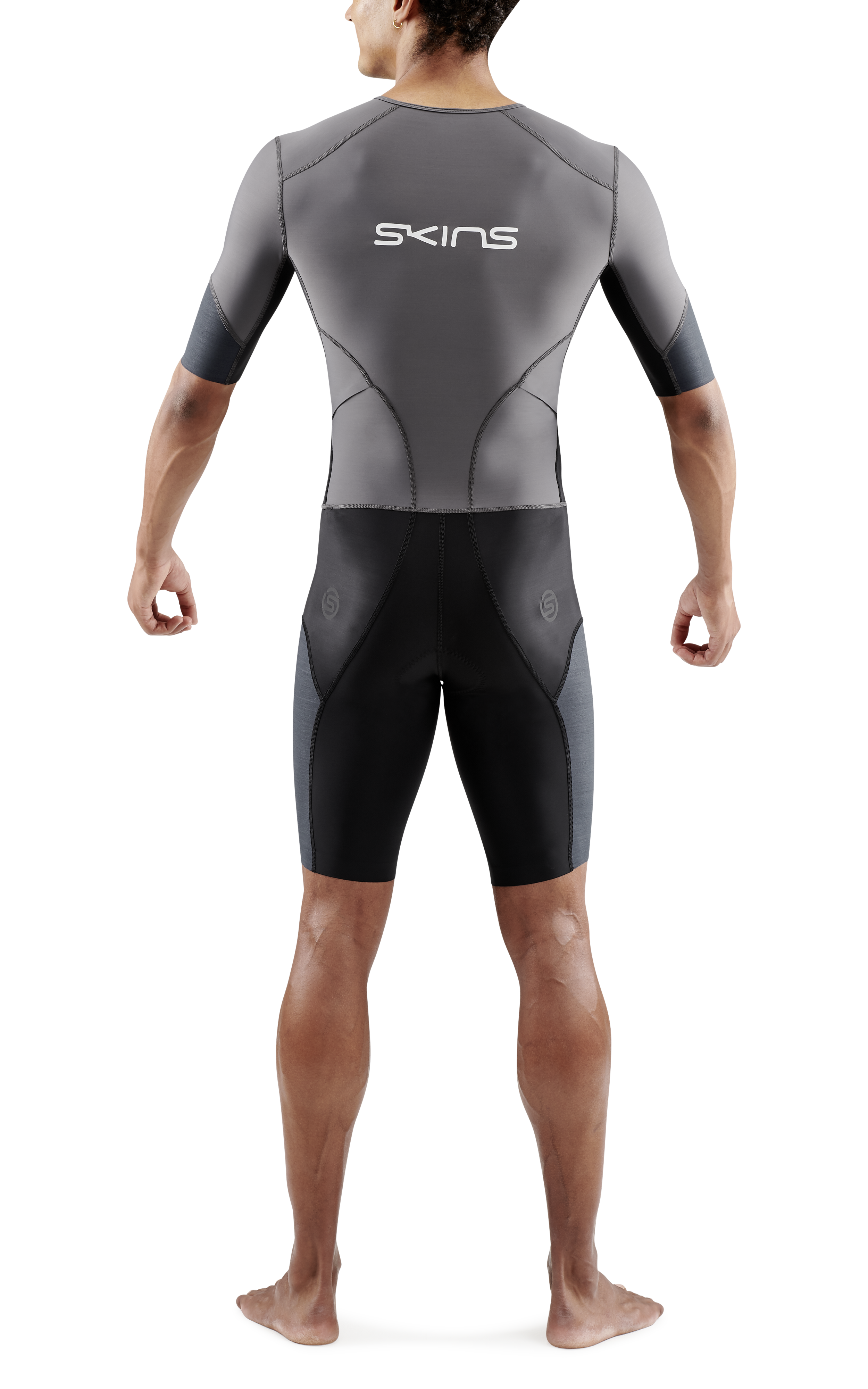Skins Men's TRI Elite S/S Tri Suit - Charcoal/Carbon
