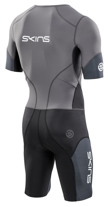 Skins Men's TRI Elite S/S Tri Suit - Charcoal/Carbon
