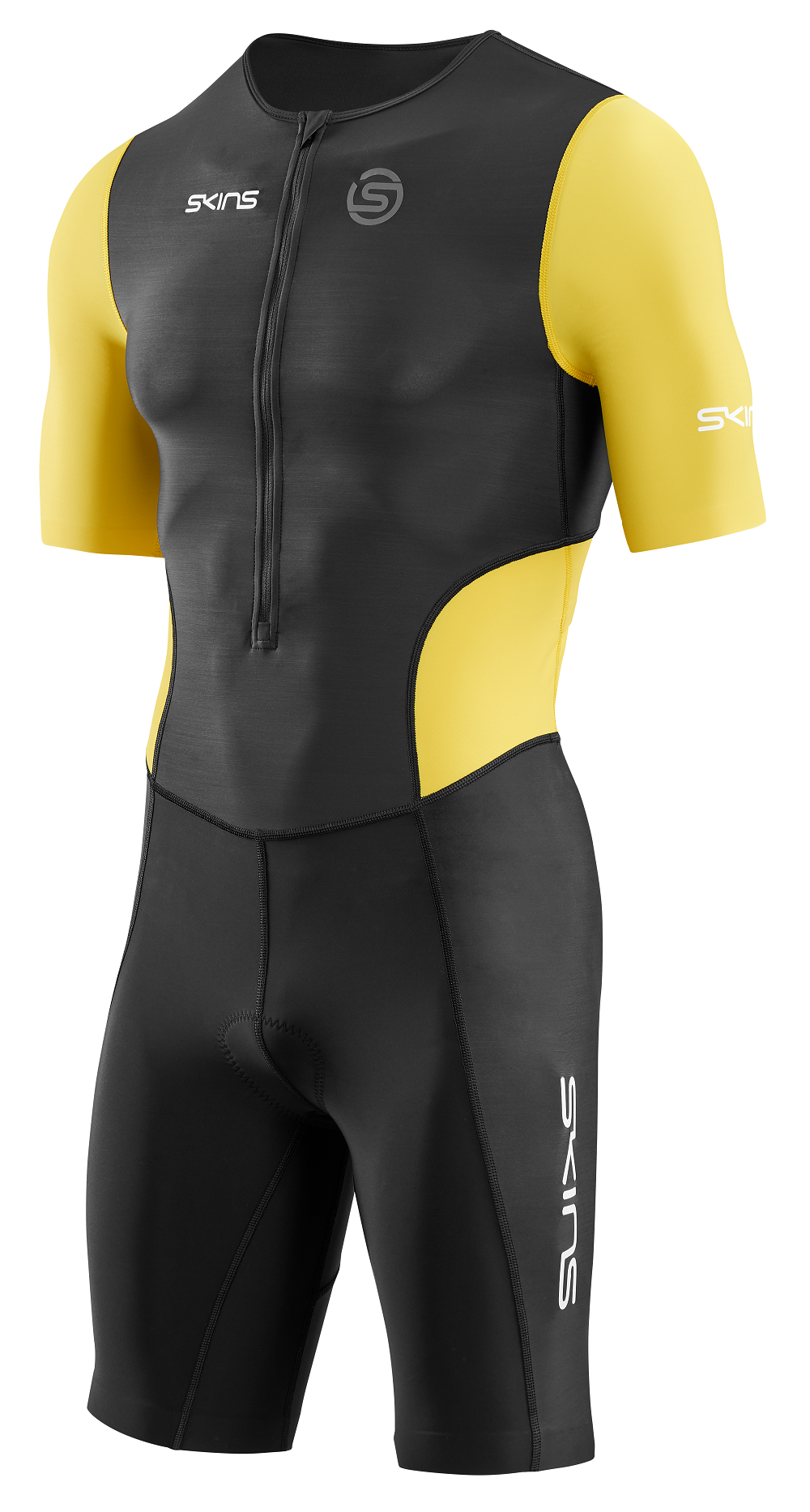 Skins Men's TRI Brand S/S Tri Suit - Black/Zest