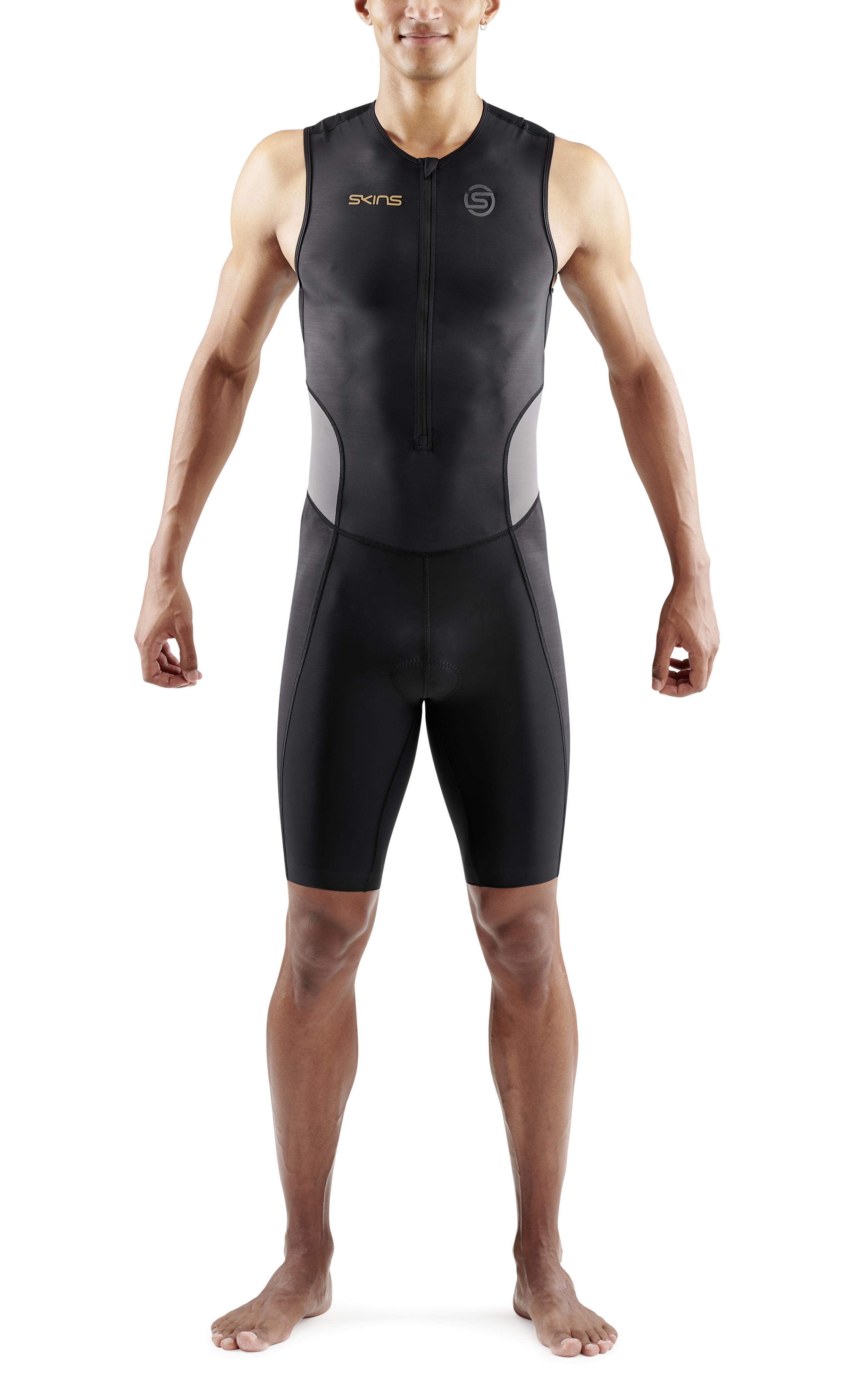Skins Men's TRI Brand S/L Tri Suit - Black/Carbon