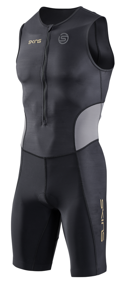 Skins Men's TRI Brand S/L Tri Suit - Black/Carbon