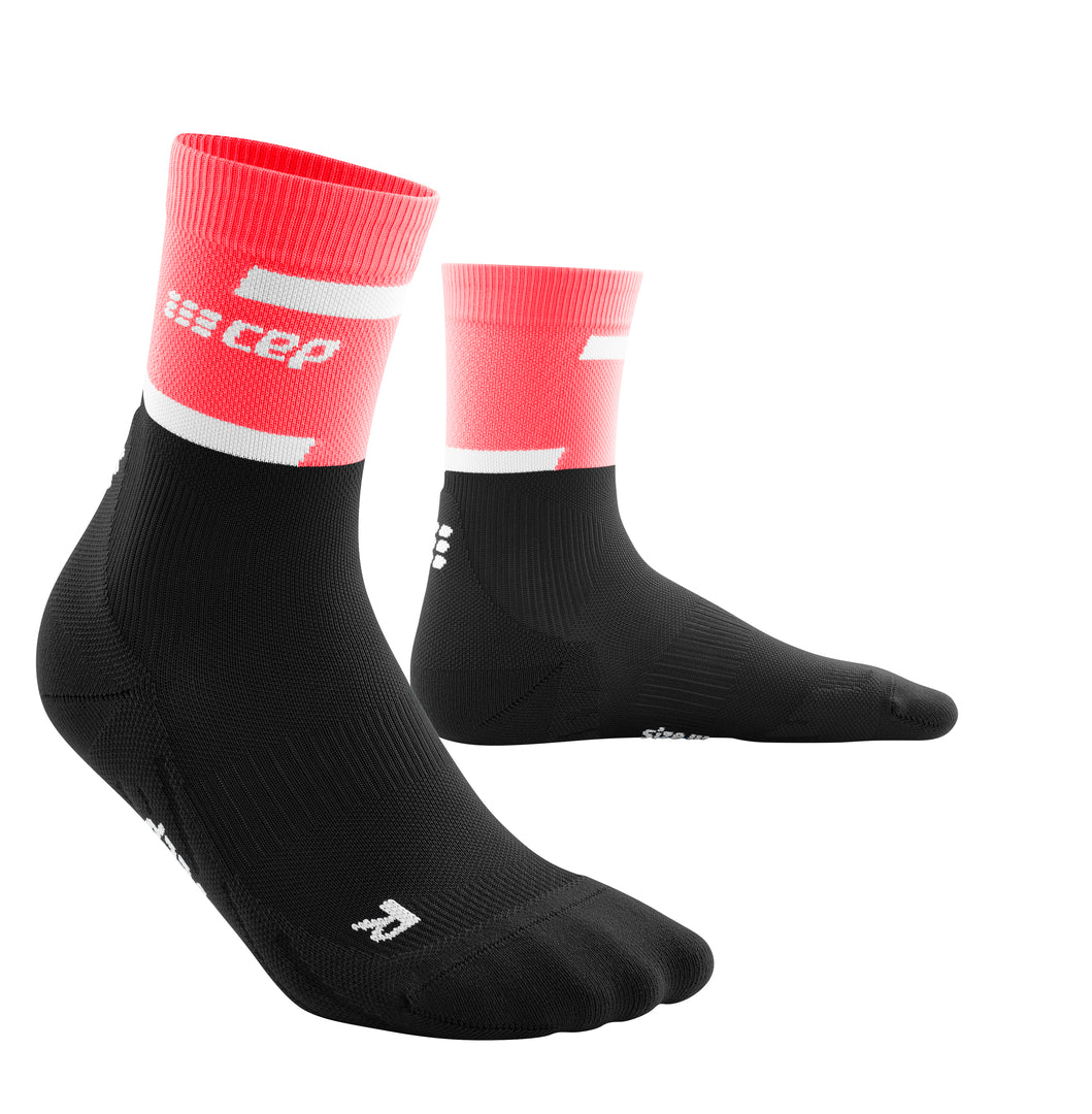 CEP Women's The Run Socks Mid-Cut V4 - Pink/Black ( WP2C4R )
