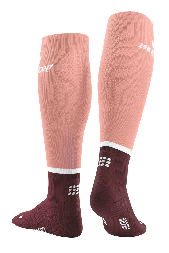 CEP Women's The Run Socks Tall V4 - Rose/Dark Red ( WP201R )