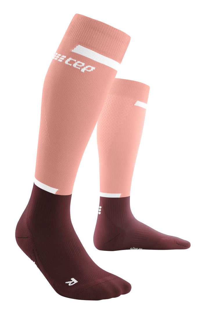 CEP Women's The Run Socks Tall V4 - Rose/Dark Red ( WP201R )