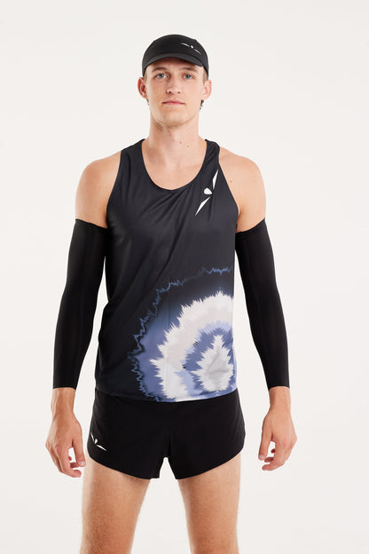 Uglow Men's Road Vest Micro Mesh - Tie Dye Print Black tie-die
