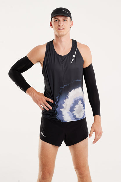 Uglow Men's Road Vest Micro Mesh - Tie Dye Print Black tie-die