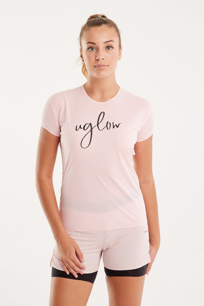Uglow Women's Tee Super Light Recycled poly dyed - Rose Quartz