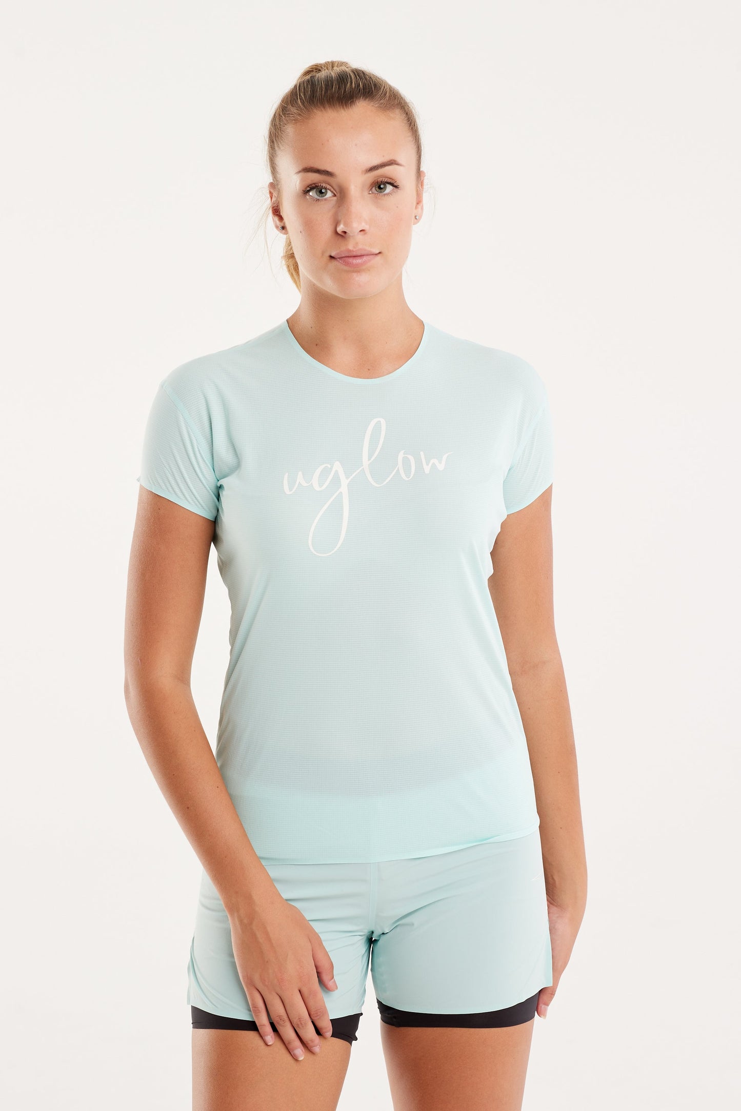 Uglow Women's Tee Super Light Recycled poly dyed - Bleached Aqua