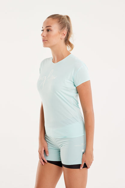 Uglow Women's Tee Super Light Recycled poly dyed - Bleached Aqua