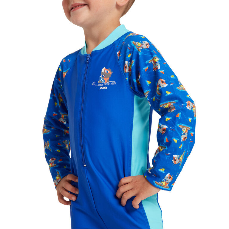 ZOGGS Kid Boy's Long Sleeve All In One - Hippo Print