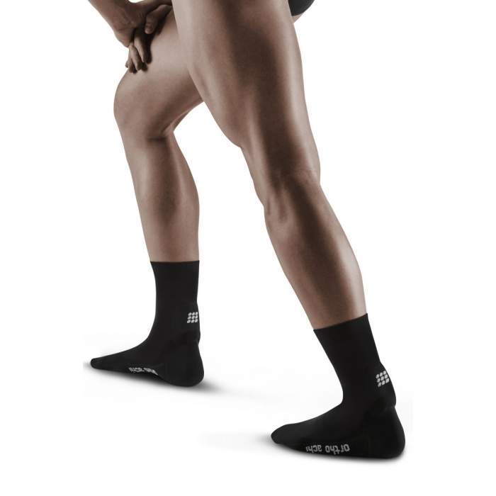 CEP Men's Ortho Achilles Support Short Socks - Black ( WO5756 )