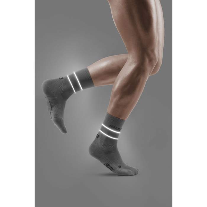 CEP Men's Reflective Mid Cut Socks - Grey