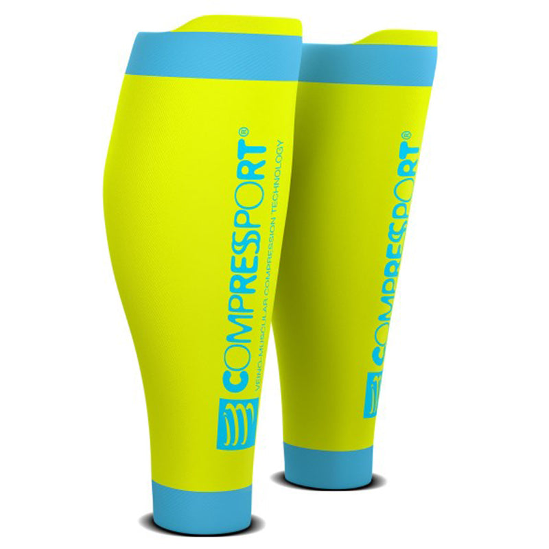 COMPRESSPORT R2V2 CALF SLEEVES - FLUO YELLOW