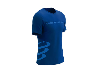 COMPRESSPORT Men's Logo SS Tshirt - Estate Blue/Pacific Coast
